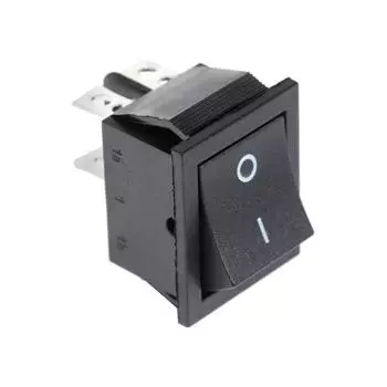 Клавишный выключатель, 250 В, 15 А, ON-OFF, 4c, черный