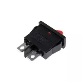 Клавишный выключатель, 250 В, 6 А, ON-OFF, 2c, красный