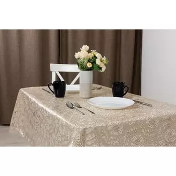 Клеенка «Ажурная» Beige, ширина 137 см, рулон 20 метров