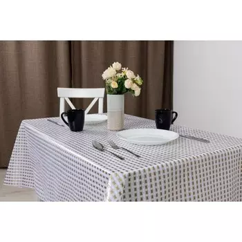 Клеенка «Ажурная» White, ширина 137 см, рулон 20 метров