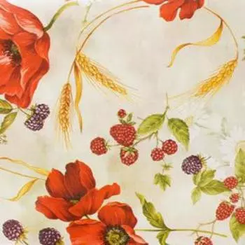 Клеенка столовая на нетканой основе 1,35х20 м "Мажор. Маки"