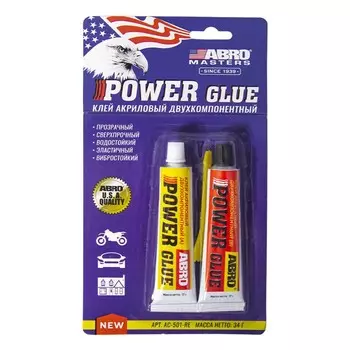 Клей ABRO MASTERS, акриловый, двухкомпонентный, 34 г