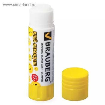 Клeй-карандаш ПВП 15 г BRAUBERG «Смайлики»