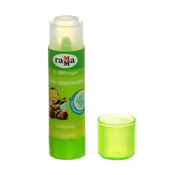 Клей-карандаш ПВП 8 г, Гамма "Пчелка", прозрачный 1392022.08