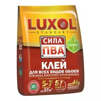 Клей обойный LUXOL, PVA, универсальный, для всех видов обоев, пакет, 200 г