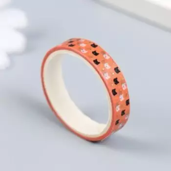 Клейкая лента бумага "Кошечки" набор 10 шт шир. 0,8 см дл. 2 м 8,5х4х1 см