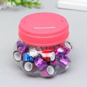 Клейкая лента пластик в банке «Голография», набор 40 шт., 1.2 см2.8 м, 7.58.58.5 см, МИКС