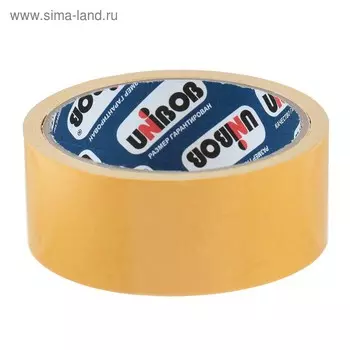 Клейкая лента UNIBOB, двусторонняя, белая основа, 38 мм х 10 м