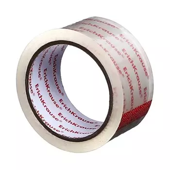 Клейкая лента упаковочная ErichKrause "Clear", 48 мм х 50 м, 60 мкм, прозрачная, цена за 1 шт.