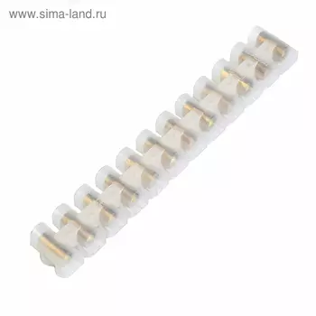 Клеммная колодка Smartbuy, 12 секций, 12 мм, 15 А, полиэтилен, белый
