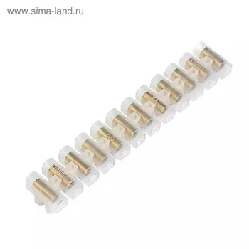 Клеммная колодка Smartbuy, 12 секций, 4 мм, 3 А, полиэтилен, белая