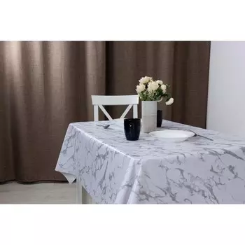 Клеёнка «Алегра», 137 см, рисунок греческий белый мрамор, рулон 20 п.м.