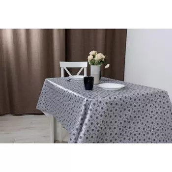 Клеёнка ««Алегра» платинум», 137 см, рисунок ромашки серебро, рулон 20 п.м.