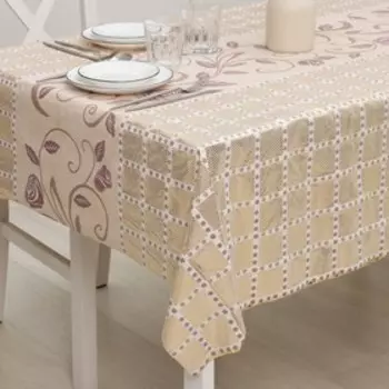 Клеёнка ажурная Lace «Богатство», ширина 137 см, рулон 20 метров, цвет золотой