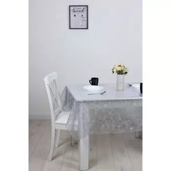 Клеёнка «Кристалл», 137см, рисунок белые цветы, рулон 20 п.м.