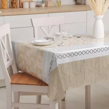 Клеёнка на стол Доляна «Золото», на нетканой основе, ширина 137 см, толщина 0.7 мм, рулон 20 м