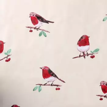 Клеёнка на стол Доляна «Снегири», на нетканой основе, ширина 137 см, рулон 20 м