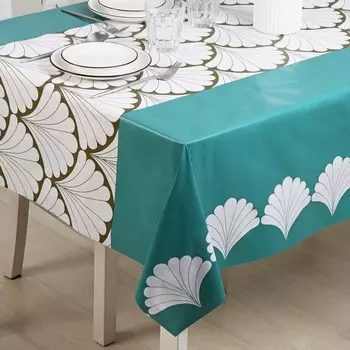 Клеёнка на стол Доляна, на нетканой основе, ширина 137 см, рулон 20 м, бирюзовая