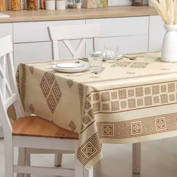 Клеёнка на стол на нетканой основе Доляна «Афины», ширина 140 см, рулон 20 м, коричневая