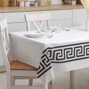 Клеёнка на стол на нетканой основе Доляна «Стэф», ширина 140 см, рулон 20 м, белая