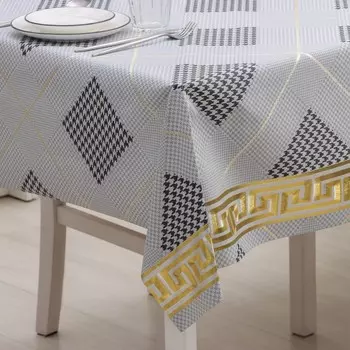 Клеёнка на стол «Гусиная лапка», на тканевой основе, рулон 20 м, ширина 137 см