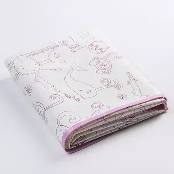 Клеёнка - наматрасник 70х100 см., с резинками-держателями, цвет белый с принтом