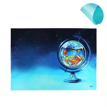 Клеёнка настольная для занятий творчеством ПВХ (складная), 700 х 500 мм, 130 мкм, Феникс "Глобус"