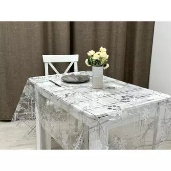 Клеёнка прозрачная «Незабудка» Joy Home, 40х1,4 м, толщина 0,15 мм