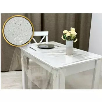 Клеёнка прозрачная «Золотые блёстки» Joy Home, 30х1,4 м, толщина 0,18 мм