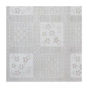 Клеёнка столовая «Ажурная», 138 см, 15 пог. м., цвет бежевый/белый