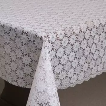 Клеёнка столовая «Ажурная», 138 см, рулон 15 пог. м., цвет белый