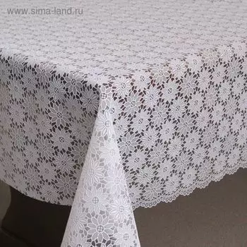 Клеёнка столовая «Ажурная», 138 см, рулон 15 пог. м., цвет белый