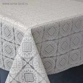 Клеёнка столовая «Ажурная», 138 см, рулон 15 пог. м., цвет бежевый