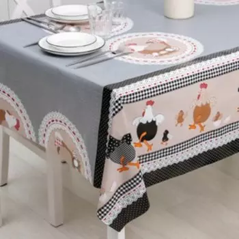 Клеёнка на стол на нетканой основе Доляна «Ряба», рулон 20 метров, ширина 137 см, толщина 0,08 мм