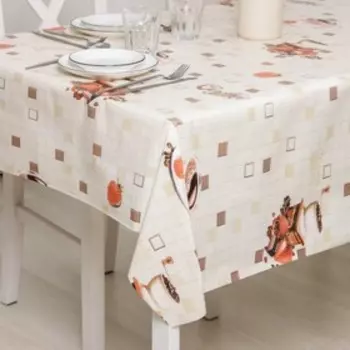 Клеёнка на стол Доляна, на нетканой основе, ширина 137 см, толщина 0.8 мм, рулон 20 м