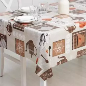 Клеёнка на стол на тканевой основе Доляна «Какао», рулон 20 метров, ширина 137 см, толщина 0,22 мм