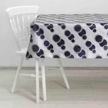 Клеёнка столовая на тканевой основе «Пузыри», ширина 137 см, рулон 20 метров, цвет серебряный