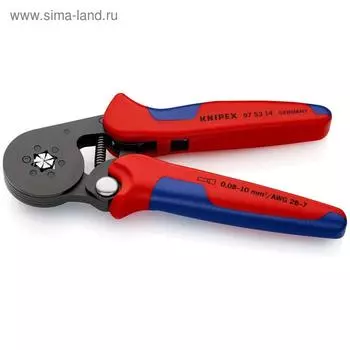 Клещи KNIPEX KN-975314, 6-гранный обжим, 180 мм, 0.08-10 мм2, двухкомпонентные рукоятки