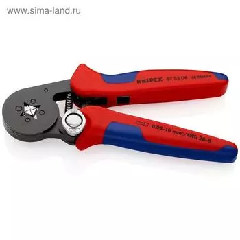 Клещи KNIPEX KN-975314, квадратный обжим, 180 мм, 0.08-10 мм2, двухкомпонентные рукоятки