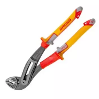 Клещи переставные Gross 15725, диэлектрические рукоятки до 1000 Вт, 240 мм