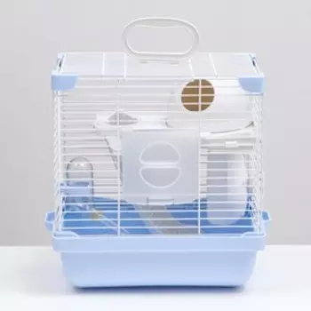 Клетка для грызунов укомплектованная, 271928 см, голубая