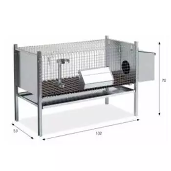 Клетка для кроликов, с гнездом для самки, на ножках