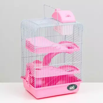 Клетка для мелких грызунов «Пижон», с наполнением, 272140 см, розовая