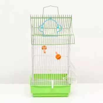 Клетка для птиц укомплектованная Bd-2/1d, 32 х 22 х 45 см, зелёная