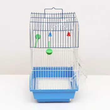Клетка для птиц укомплектованная Bd-1/2q, 30 х 23 х 39 см, синяя
