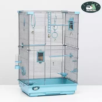 Клетка для птиц «Пижон», разборная, 423066 см (укомплект.) бирюзовая