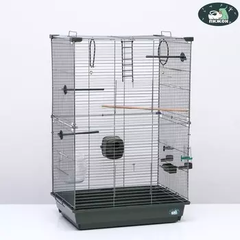 Клетка для птиц «Пижон» №104-Б, разборная, 2 секции, 584088 см, серая