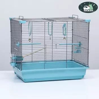 Клетка для птиц «Пижон» №104, разборная, 1 секция, 584048 см, бирюзовая