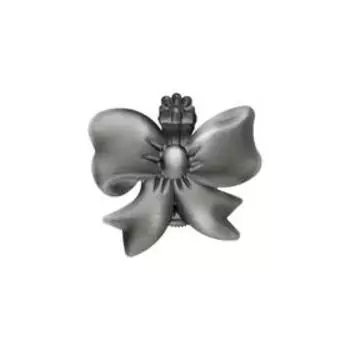 Клипса для штор на защёлке «Бант», цвет тёмное серебро