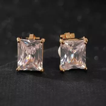 Клипсы "Бриллиант", цвет белый в золоте